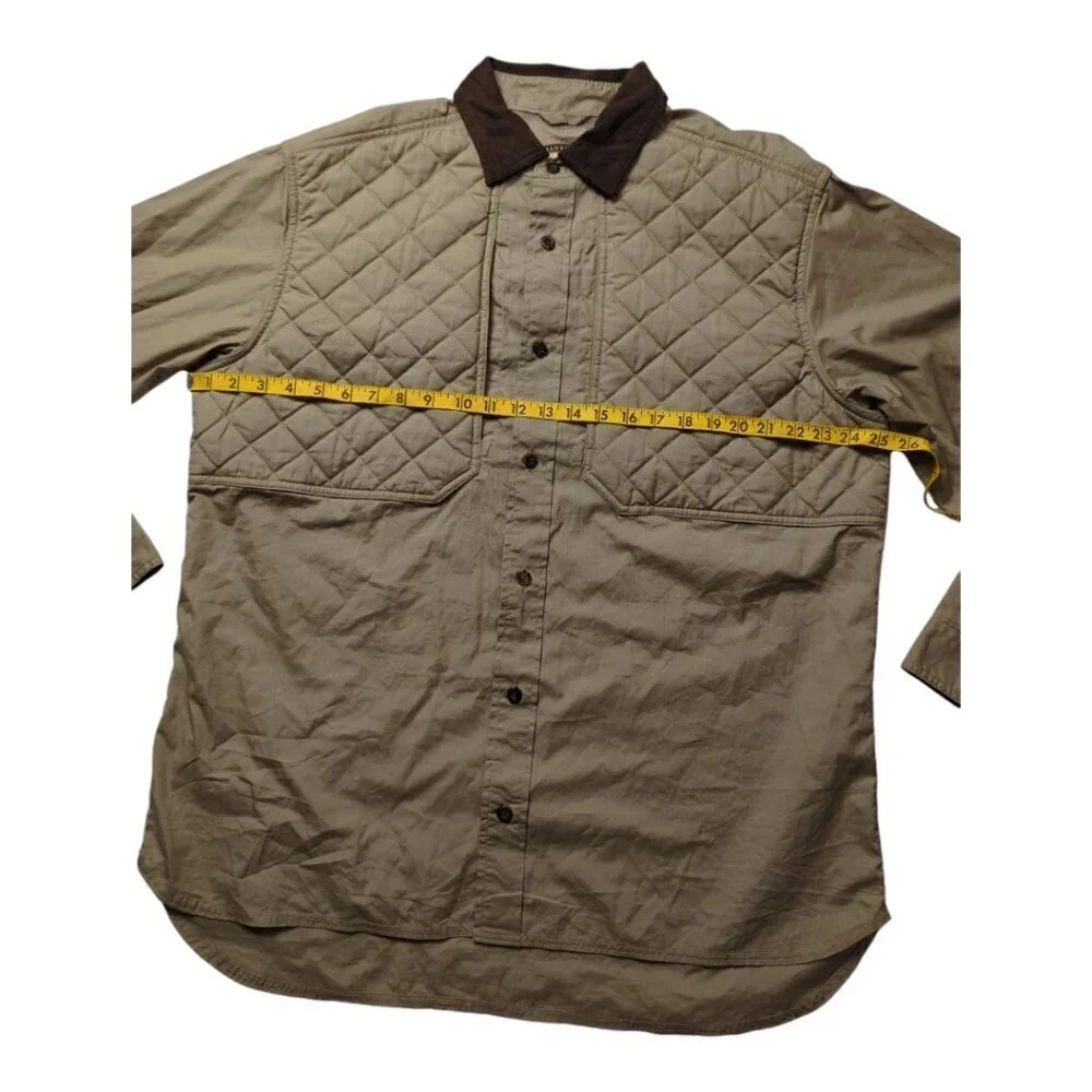 WOOLRICH Size L Men's Hunting Shooting Shirt Insulated Pads  Khaki Sportsman - Picture 6 of 13